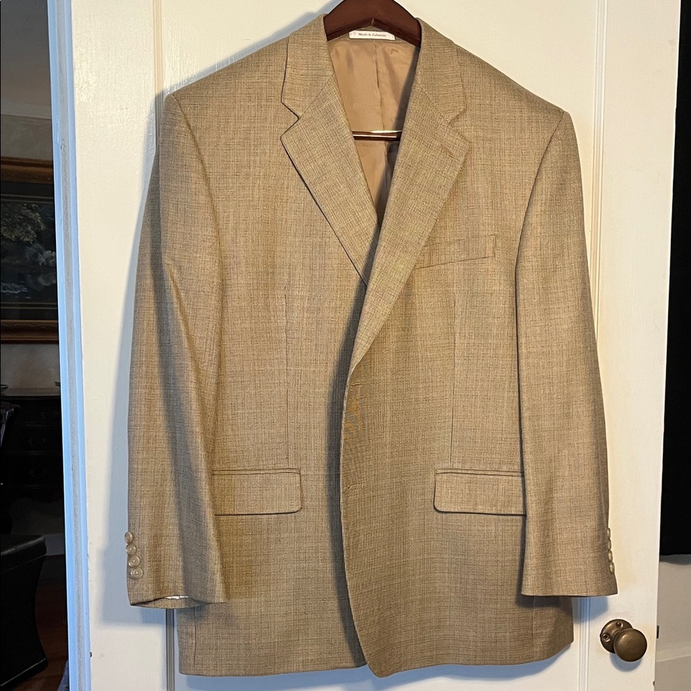 Ralph Lauren Classic Beige Blazer with blue and dark brown accents size 44R